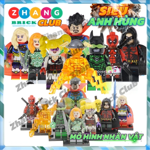 Xếp hình Deadpool Harley Quinn Robin Dr Strange Supergirl Dawnbreaker Dawn Flash DC Comics Lego Minifigures Pogo PG8164