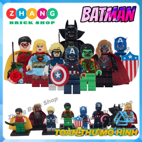 Xếp hình Falcon Overgirl Captain American AnimalMan Batman Ninja Robin Supergirl Lego Minifigures Xinh Koruit WM6033