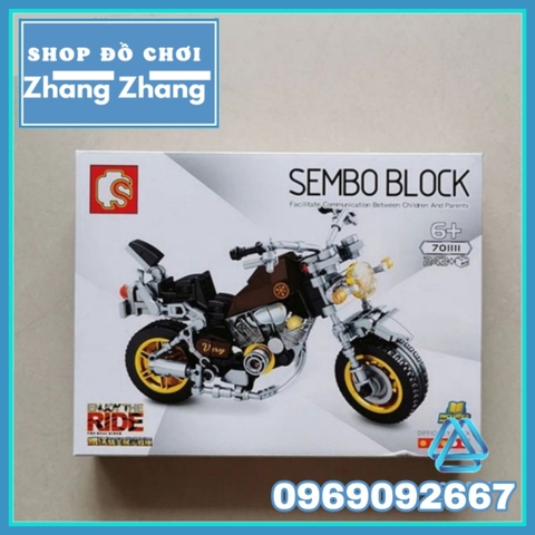 Xếp hình xe motor Yamaha mới nhất Lego Minifigures Sembo Block 701111