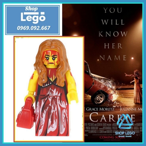 Xếp hình Cơn thịnh nộ của Carrie trong phim kinh dị 2013 Lego Minifigures Kopf KF209 KF6017