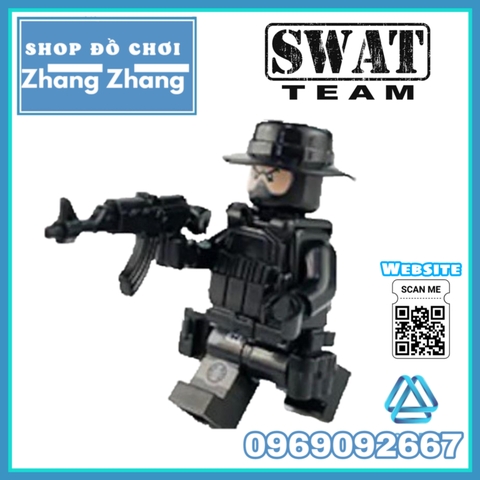 Xếp hình tiểu đội đặc nhiệm cảnh sát 113 phản ứng nhanh Lego Minifigures Swat 1820