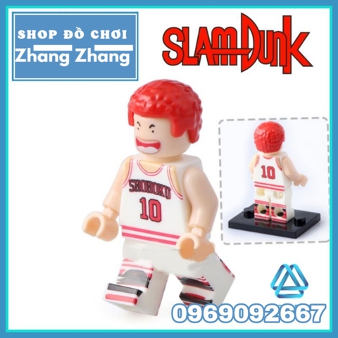Xếp hình Bóng rổ Slam Dunk Hanamichi - Akagi - Miyagi - Rukawa - Haruko - Ayako Lego Minifigures POGO PG8092