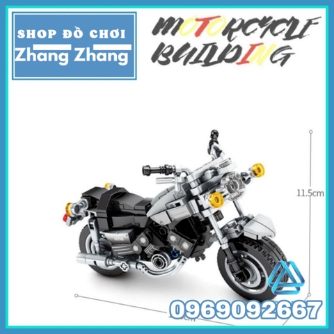Xếp hình motor phân khối lớn Yamaha v-max 249 hình có hộp Lego Minifigures Sembo Block 701110