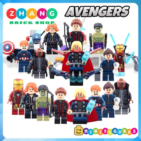 Đồ chơi Xếp hình Avengers Captain America Hulk Nick Fury Hawkeye Ironman Thor Black Widow Maria Hill Minifigures SY619