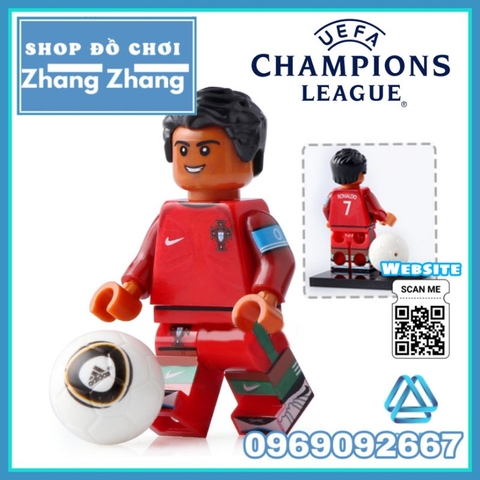 Đồ chơi xếp hình Messi Ronaldo - Neymar JR - Pogba Ibrahimovic - Chicharito Ozil - Beckham Minifigures Kopf KF6032
