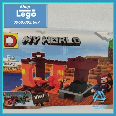 Xếp hình Mineblock mô phỏng Minecraft cho bé lắp ráp My World Lego Minifigures DLP DLP549