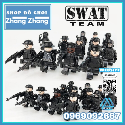 Xếp hình tiểu đội đặc nhiệm cảnh sát 113 phản ứng nhanh Lego Minifigures Swat 1820