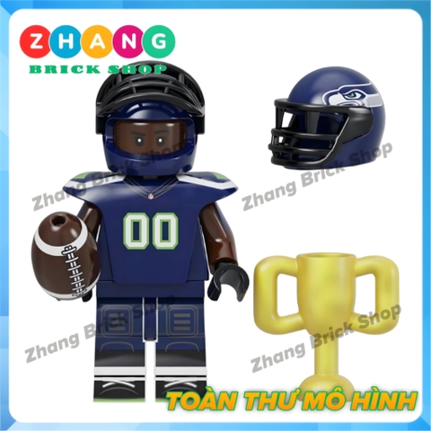 Đồ chơi xếp hình Cầu thủ bóng bầu dục Mỹ Batch of NFL Minifigures Kopf KF6139