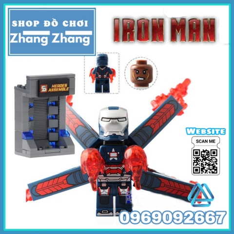 [129 hình] Xếp hình Người sắt Iron man Tủ trưng bày giáp Full Tủ + Hiệu ứng + Cánh) Lego Minifigures SY Sy1169