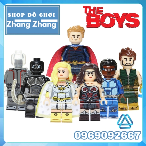 Xếp hình The Boys
Siêu anh hùng Homelander - Starlight - A-Train - Translucent - Black Noir Lego Minifigures Kopf KF6103