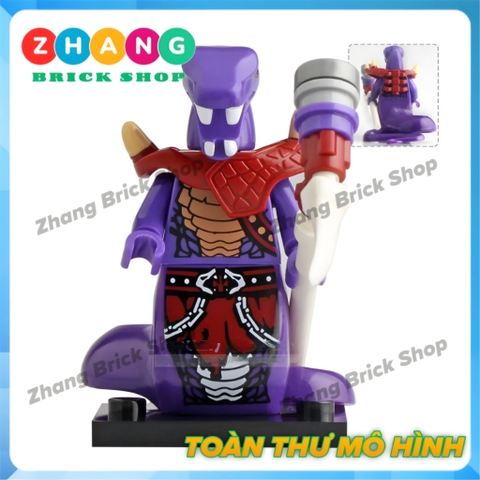 Xếp hình Ninjago Tộc rắn Chop rai Skales Acidicus Pythor Skalidor Bytar Rattla Fangdam Lego Minifigures Lele A025 032