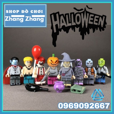 Xếp hình Halloween các nhân vật phim kinh dị Scared Lego Minifigures POGO PG8174