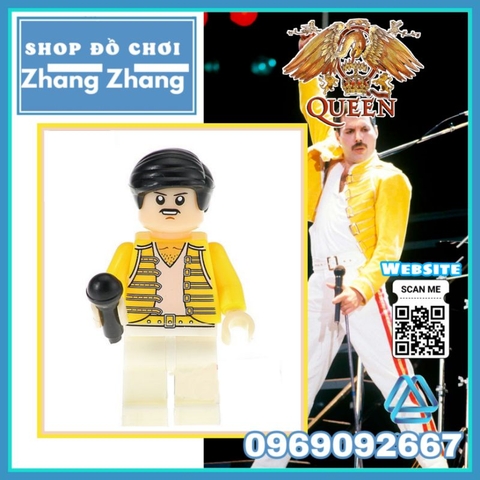 Đồ chơi xếp hình ngôi sao nhạc Rock Freddie Mecury ban nhạc Queen Minifigures Kopf KF196