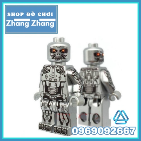 Xếp hình kẻ hủy diệt T800 Terminator mạ Crom siêu bóng ngầu Lego Minifigures Pogo PG1257
