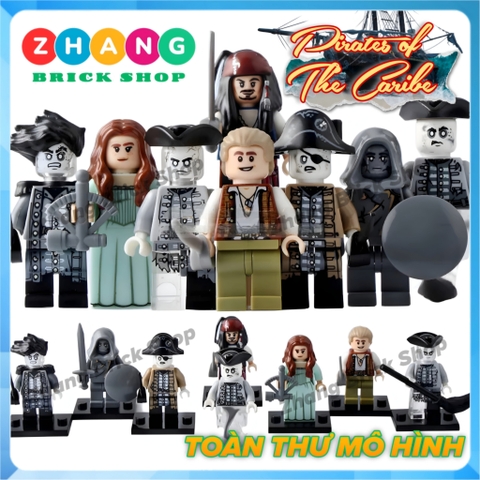 Xếp hình Cướp biển vùng Caribe Jack Sparrow - Carina - Salazar - Henry Lego Minifigures Pogo PG8048