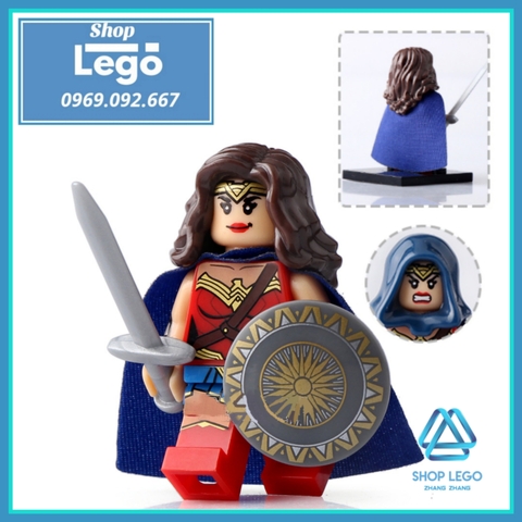 Xếp hình Justice League Wonder Woman - Superman - Cyborg - Flash - Aquaman - Batman Bizzaro Lego Minifigures Xinh X0167