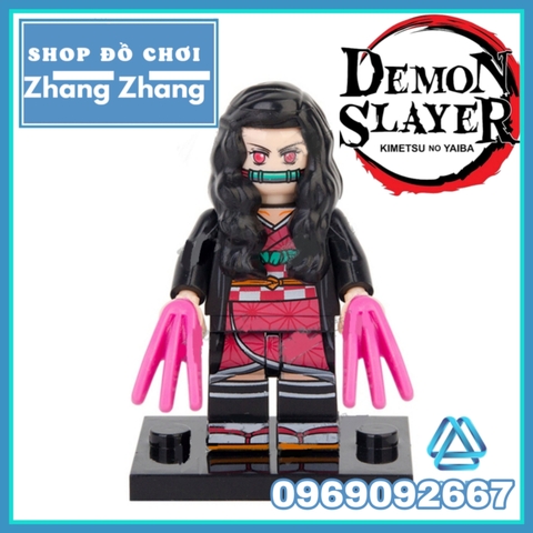 Xếp hình trò chơi Kimetsu No Yaiba / Demon Slayer với Nezuko Kamado và Tanjiro Kamado Lego Minifigures POGO PG8291