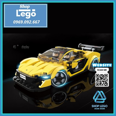 Xếp hình xe đua Ferrari 488 Pista trong Racing Series F1 Lego Minifigures Quanguan 100130