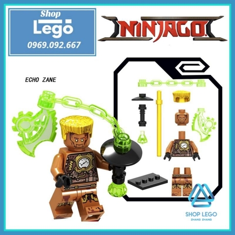 Xếp hình Ninjago Nya- Echo Zane- Jay- General Kozu- Lloyd- Giant Stone Warrior Lego Minifigures PRCK GA143 148