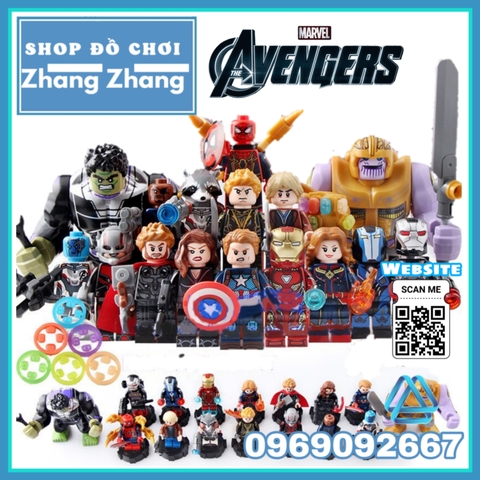 Xếp hình Black Widow Hawkeye Ant man Pepper Thor War Machine Nebula Nick Fury Captain America Lego Minifigures SY1311