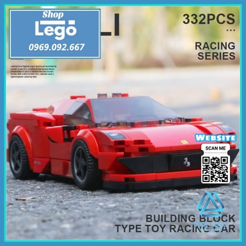 Xếp hình siêu xe Ferrari F8 Tributo gồm 332 mảnh Lego Minifigures Quanguan 100137