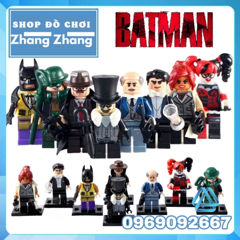 Xếp hình batman Bruce Alfred Pennyworth Barbara James Gordon Harley Quinn Riddler Penguin Lego Minifigures Pogo PG8045