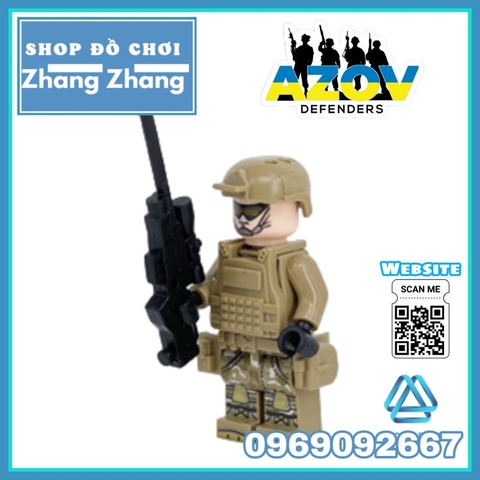 Đồ chơi xếp hình Tiểu đoàn Azov Ukraine chiến đấu với quân đội Nga Minifigures M8019