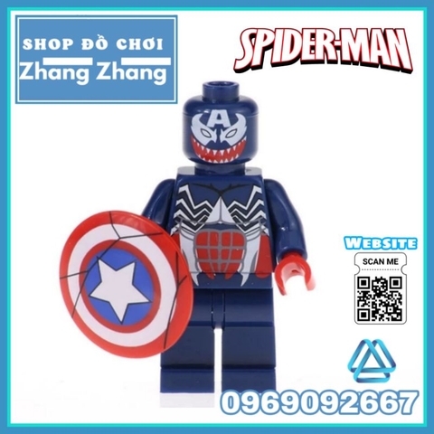 Đồ chơi xếp hình người nhện Spider man gồm Symbiote - Venom - Iron man - Deadpool - Wolverine Minifigures Kopf KF6054