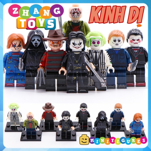 Xếp hình Halloween Michael Myers Ghostface Draven Jigsaw Jason Chucky Beetlejuice Freddy Kruger Lego Minifigures WM6075