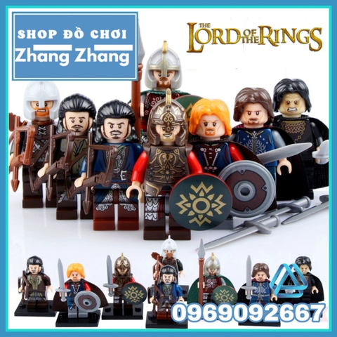 Xếp hình The Hobbit Theoden - Eomer - Rohan - Wormtongue - Boromir - Aragorn - Bowman Lego Minifigures Pogo PG8031