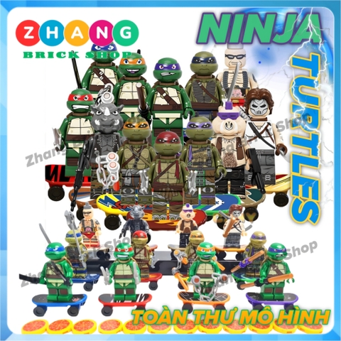 Xếp hình Ninja rùa teenage mutant ninja turtles gồm Leonardo - Raphael - Donatello Lego Minifigures Kopf KF6125
