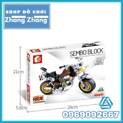 Xếp hình xe motor Yamaha mới nhất Lego Minifigures Sembo Block 701111