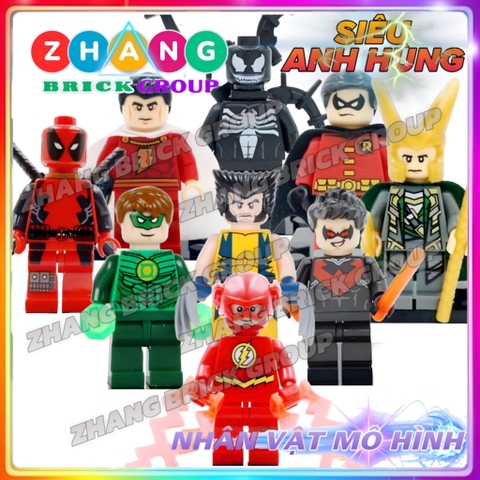 Xếp hình Loki - Robin - Wolverine - shazam - Flash - Nightwing - Venom - Deadpool DC Lego Minifigures Xinh X010 - 018