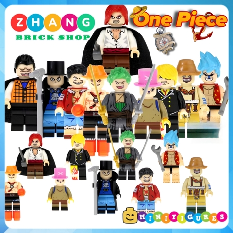 Xếp hình One Piece Portgas Sabo Shanks Roronoa Sanji Usopp Franky
Tony Chopper Crocodile Lego Minifigures Kopf KF6037