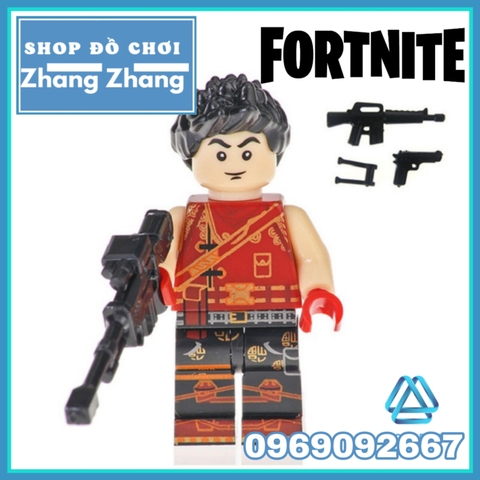 Xếp hình Fortnite Sky Fox - Vanguard - Burnout - Sledgehammer - White Suit Lego Minifigures Kopf KF6058