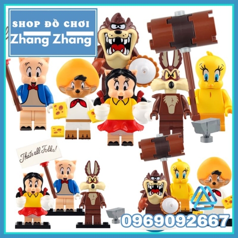 Đồ chơi xếp hình Porky gồm Petunia - Tweety Bird - Tazmanian Devil - Speedy Gonzales Wile Coyote Minifigures 91007 91012