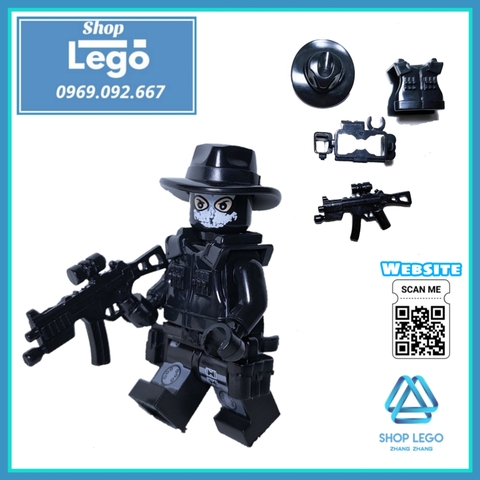 Xếp hình mô hình cảnh sát đặc nhiệm Ghost Squad phản ứng nhanh như Swat Lego Minifigures No840077