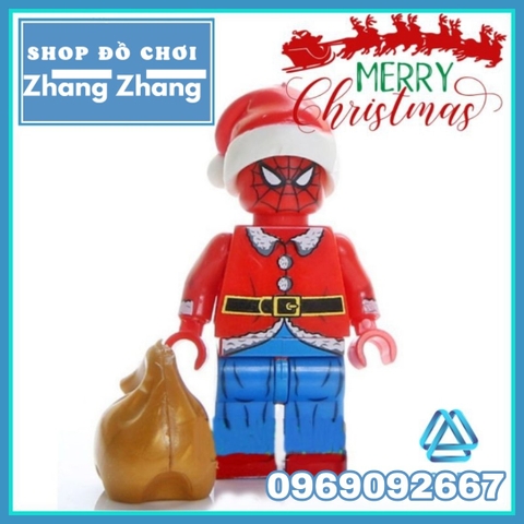 Xếp hình giáng sinh Hulk Deadpool Spider-Man Wolverine Supergirl Groot Marry Christmas Lego Minifigures POGO PG8185
