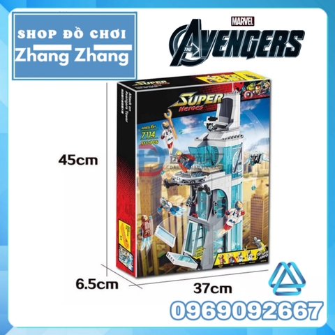 [511 hình] Xếp hình Lego Attack On Avengers Tower Lego Minifigures Decool 7114