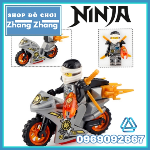Xếp hình Ninjago nhân vật Zane - Kai - Jay - Cole Nya - Lloyd tặng kèm xe moto Lego Minifigures LeLe 31050