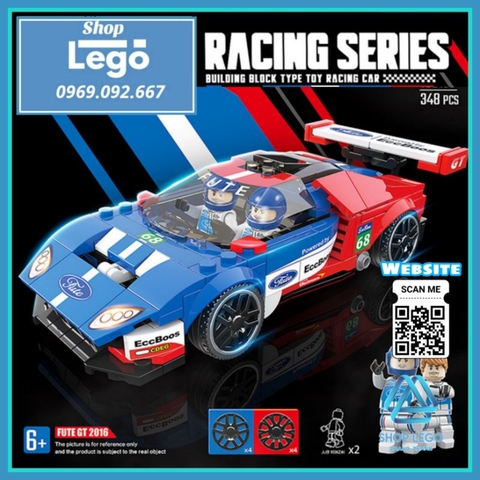 Xếp hình siêu xe Ford GT 2015 tặng kèm 2 nhân vật Lego Minifigures Quanguan 100135