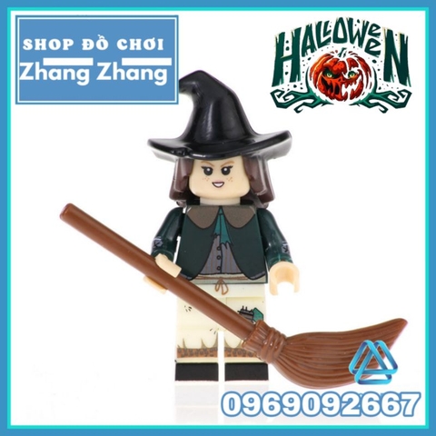 Đồ chơi xếp hình Halloween kinh dị scarecrow witch pumpkin vampire clown Minifigures POGO PG8171