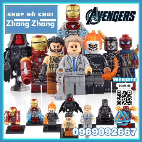 Xếp Hình Ulysses Klaw Ghost Rider Iron Man Red Skull Spider Man Everett Ross Black Panther Lego Minifigures Xinh X0221