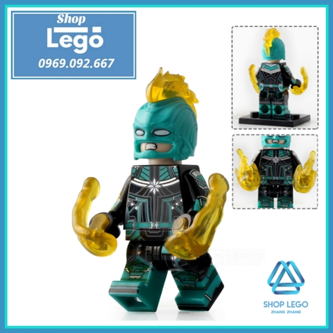 Xếp hình Captain Marvel Giáp Kree Suit ( Mũ giáp+ hiệu ứng lửa) Lego Minifigures Wm wm702