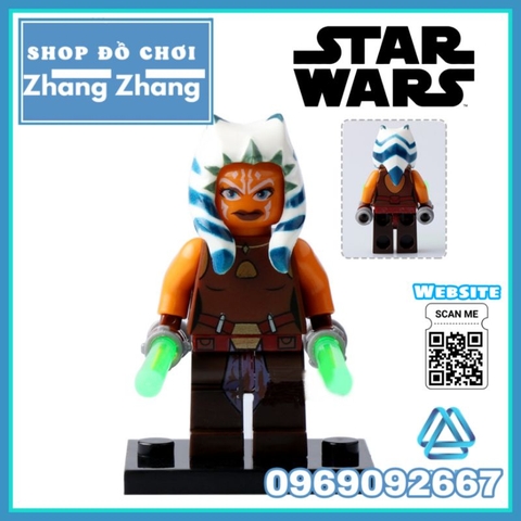 Đồ chơi xếp hình Star War Luke Skywalker Han Solo Ahsoka Tano Aayla Secura Satele Shan Minifigures POGO PG8034