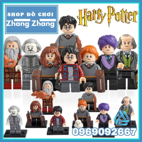 Xếp hình mô hình Harry Potter gồm Dumbledore - Hermione - Quirrell - Filch - Ron Lego Minifigures WM6047
