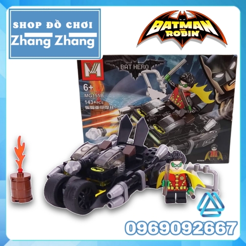 Đồ chơi Xếp hình Xe Tank của Robin phụ tá Batman trong Bat Hero Lego minifigures SY1351 MG155B