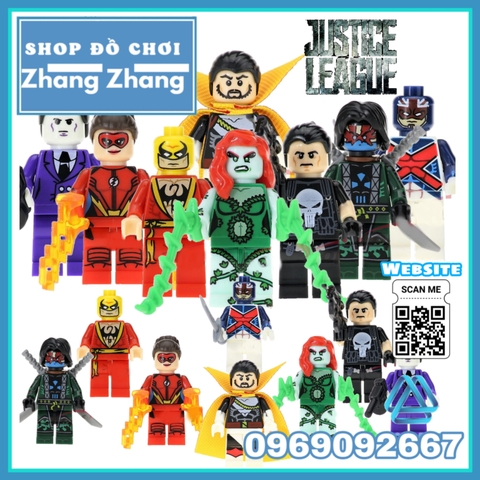 Xếp hình Iron Fist Punisher Jesse Quick Poison Ivy Nefaria Ghost Maker Captain Britain Lego Minifigures POGO PG8060