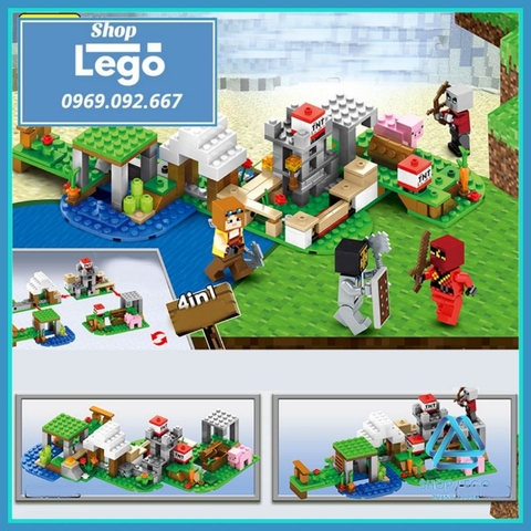 Xếp hình Mineblock mô phỏng trò chơi Minecraft dành cho bé Lego Minifigures DLP Dlp548