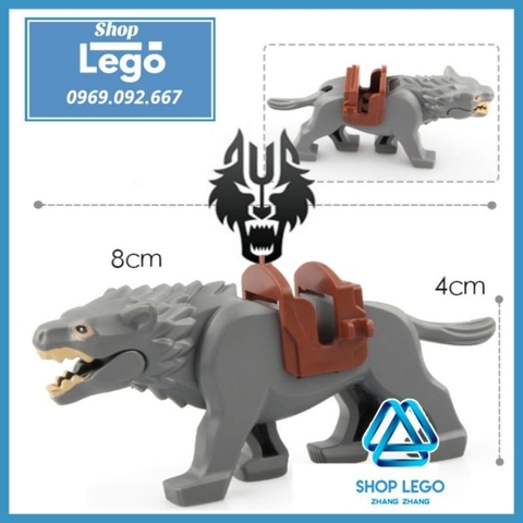 [8.5cm] Xếp hình Chó sói khổng lồ Wolf Wargs The Hobbit the Lord of the Rings Lego Minifigures LeLe L059 L060 L083